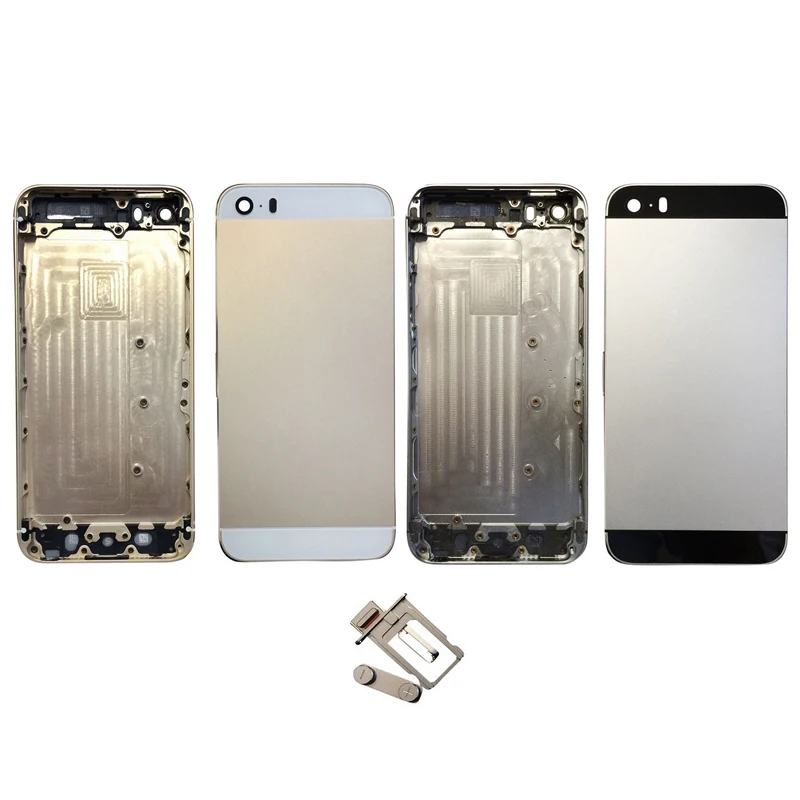with logo Back Housing For iPhone 5S Battery Cover Rear Door Case Middle Chassis Replacement Gold Black Silver | Мобильные телефоны