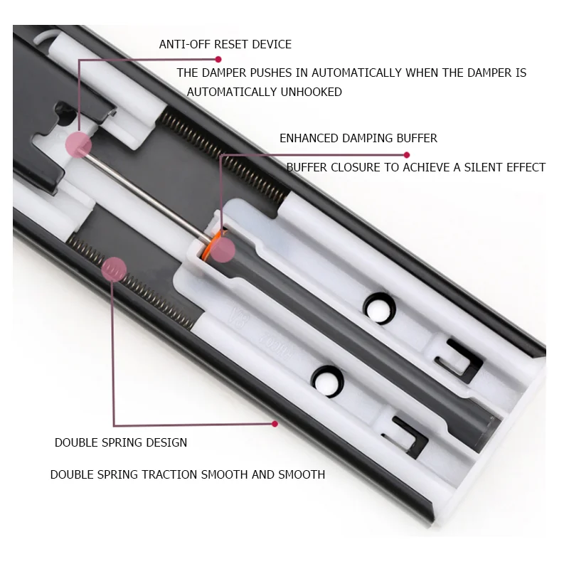 Мягкие закрытые выдвижные направляющие для выдвижных ящиков с шариковым подшипником направляющие для выдвижных ящиков с клавиатурой, шкафом, выдвижными ящиками для мебельных направляющих