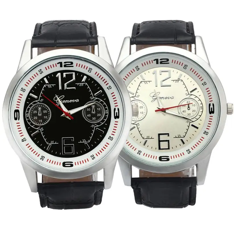 

Hot Luxury Geneva Brand Men Clock Stainless Steel Watch Men's Quartz Sport Analog Watch Wrist Watches Relogio Masculino #D