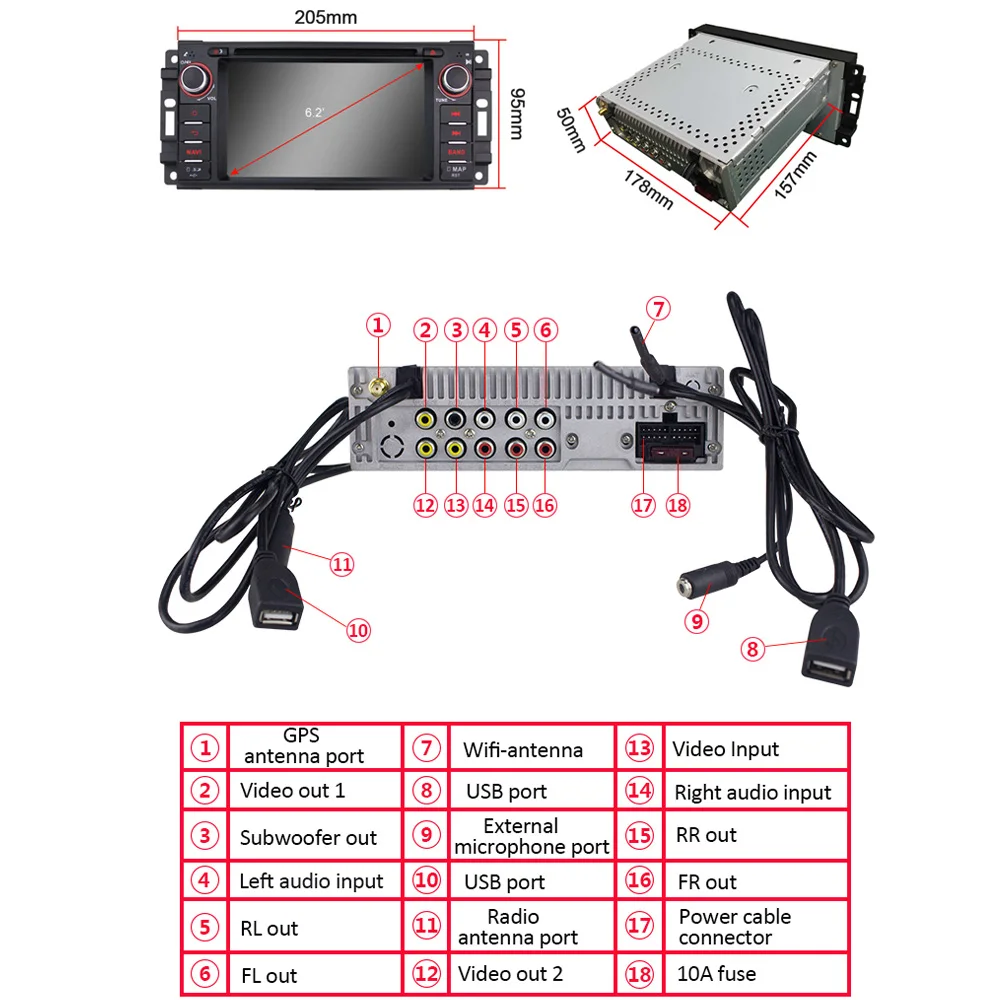 6 2 &quotчетырехъядерный HD автомобильный DVD-плеер GPS-навигация Радио Аудио для Jeep