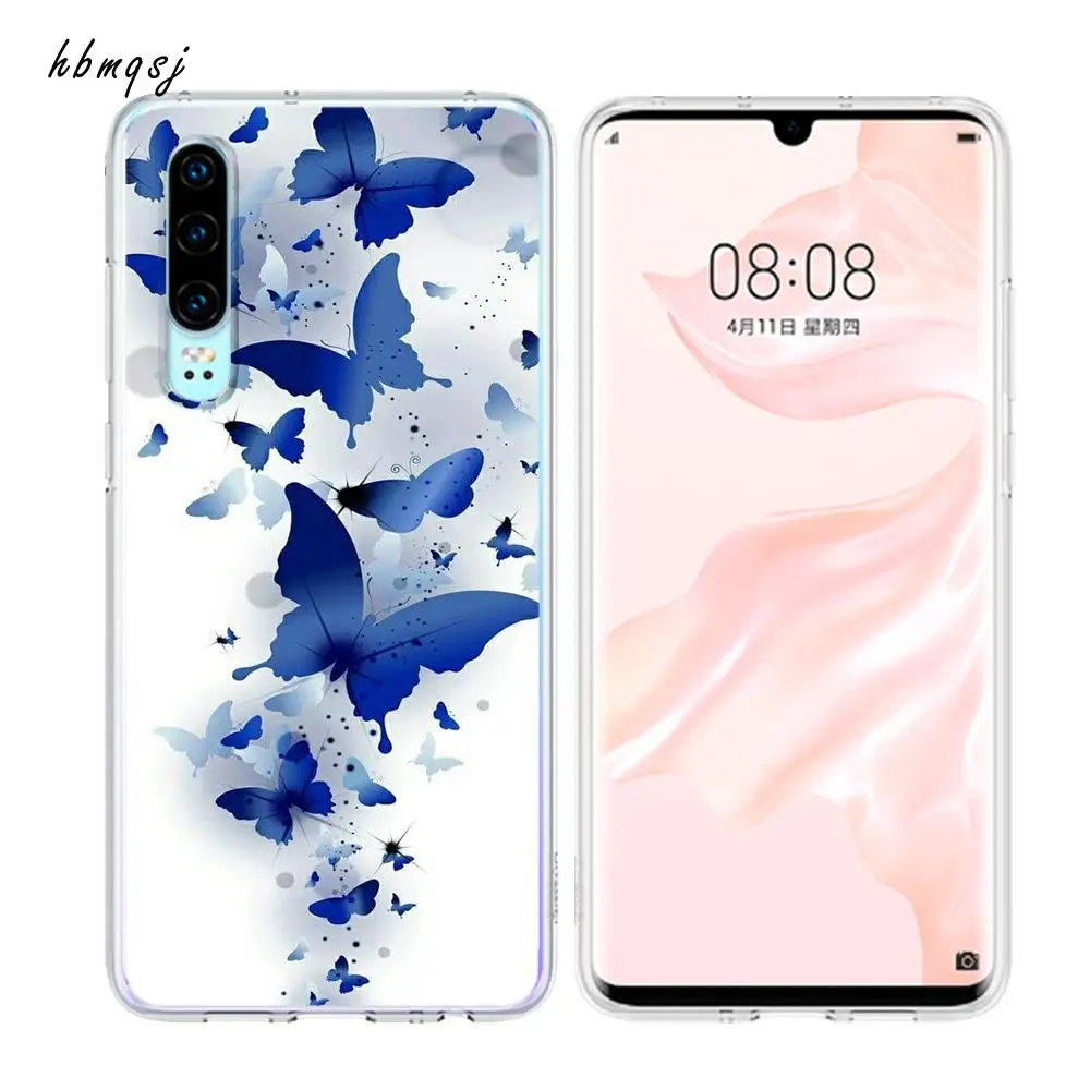 Милый чехол для huawei p20 pro силиконовый мягкий с рисунком бабочки забавный кот