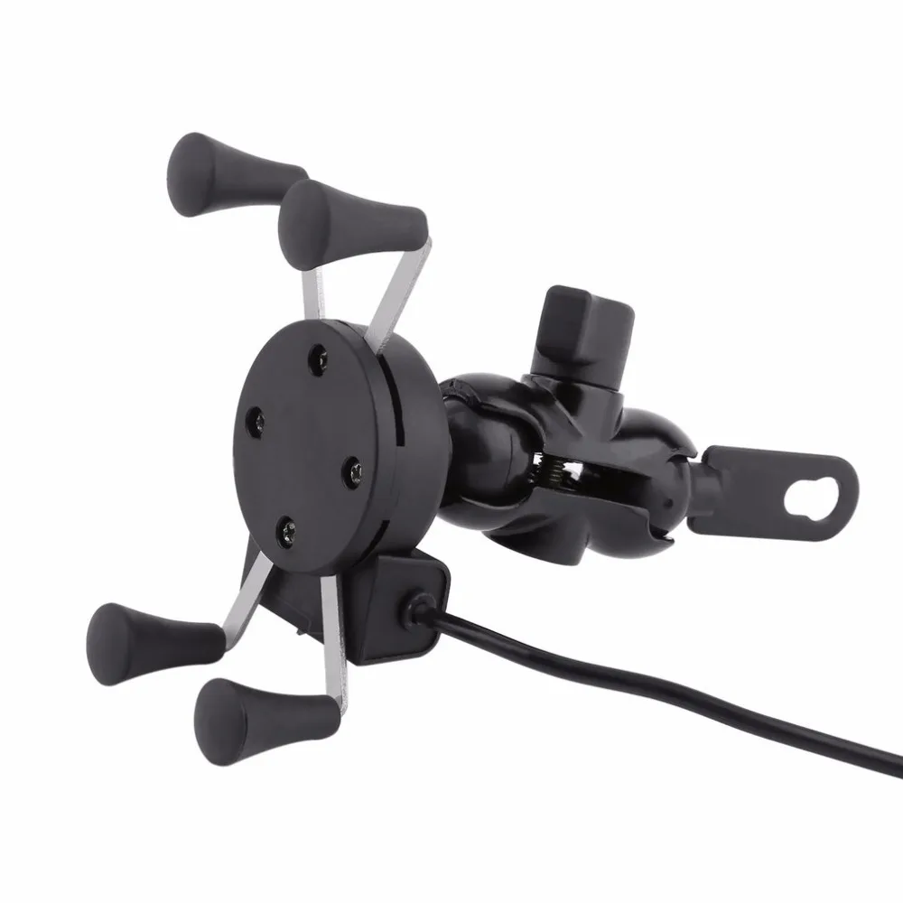 Мотоциклетные зеркала X-Grip 3,5-6 дюймов держатель для сотового телефона USB зарядное устройство для Harley Electra Glide Softail Road King