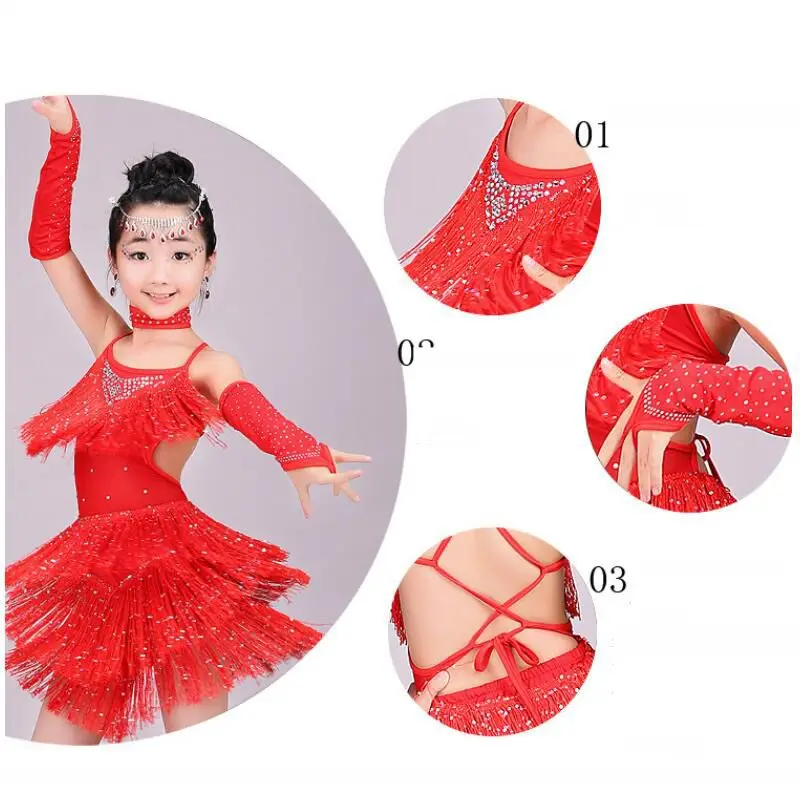 

Shiny Sexy Latin Dance Dress For Girls Kids Children Fringe Competition Latin Skirt Salsa Samba Dance Latin Salsa Dresses