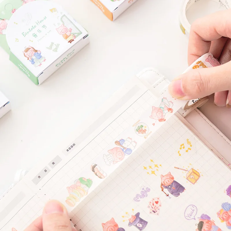 1 шт./лот декоративная клейкая лента из японской бумаги сделай сам серия свинья