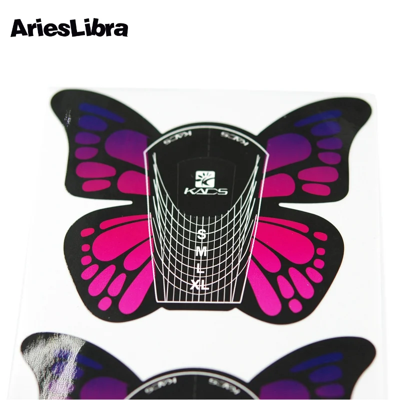 AriesLibra 100 шт. формы для ногтей в виде бабочек инструменты наращивания наклейки УФ