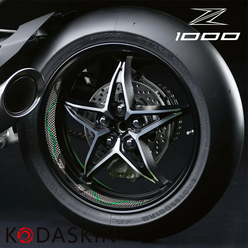 

KODASKIN Wheel Rim Stickers Vinyl 2D Print Stripe Decals for KAWASAKI Z1000