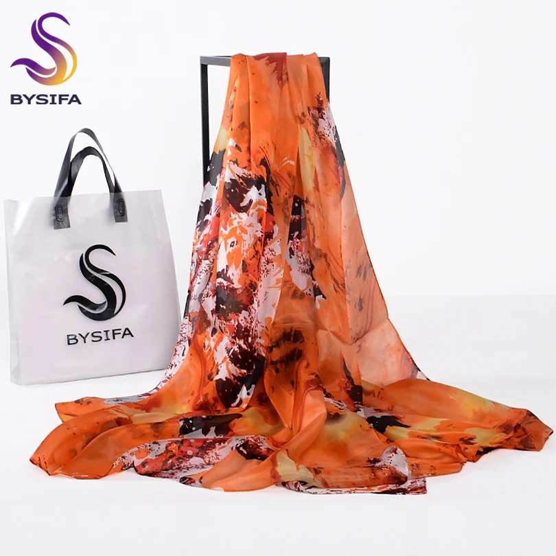 [BYSIFA] зимние женские длинные шарфы обертывания новинка брендовые аксессуары