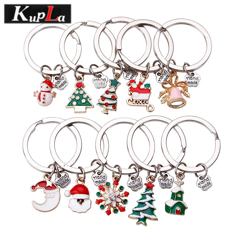 Металлический Эмалированный Рождественский брелок для женщин ручная работа