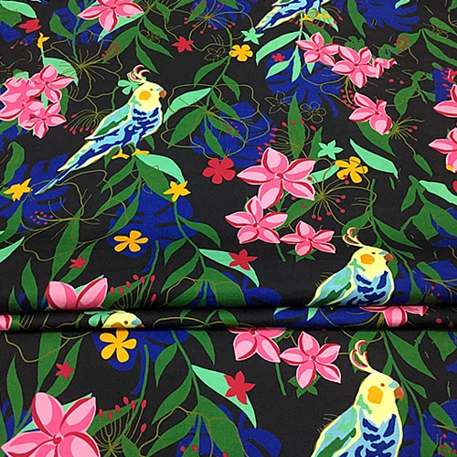 Beautiful flower and animal print 100% silk twill fabric 16momme STW097 | Дом и сад