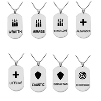 2019 new game apex legends necklace 8 styles stainless steel pendant dog tags bead chain kolye fans gifts men jewelry