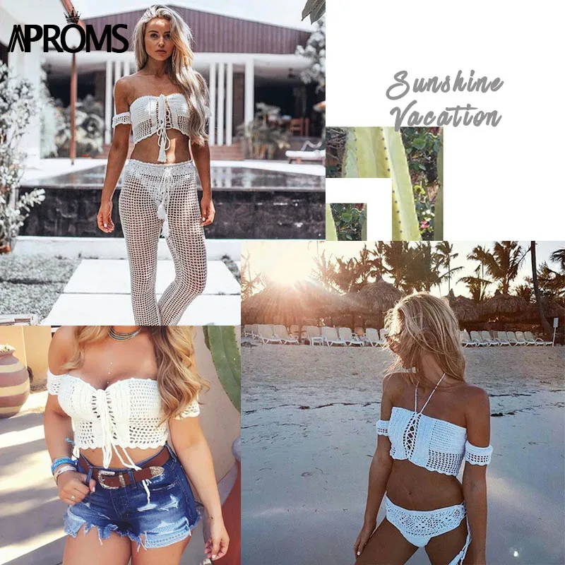 Женский трикотажный топ белый бикини с вырезом лодочкой и кружевной подкладкой