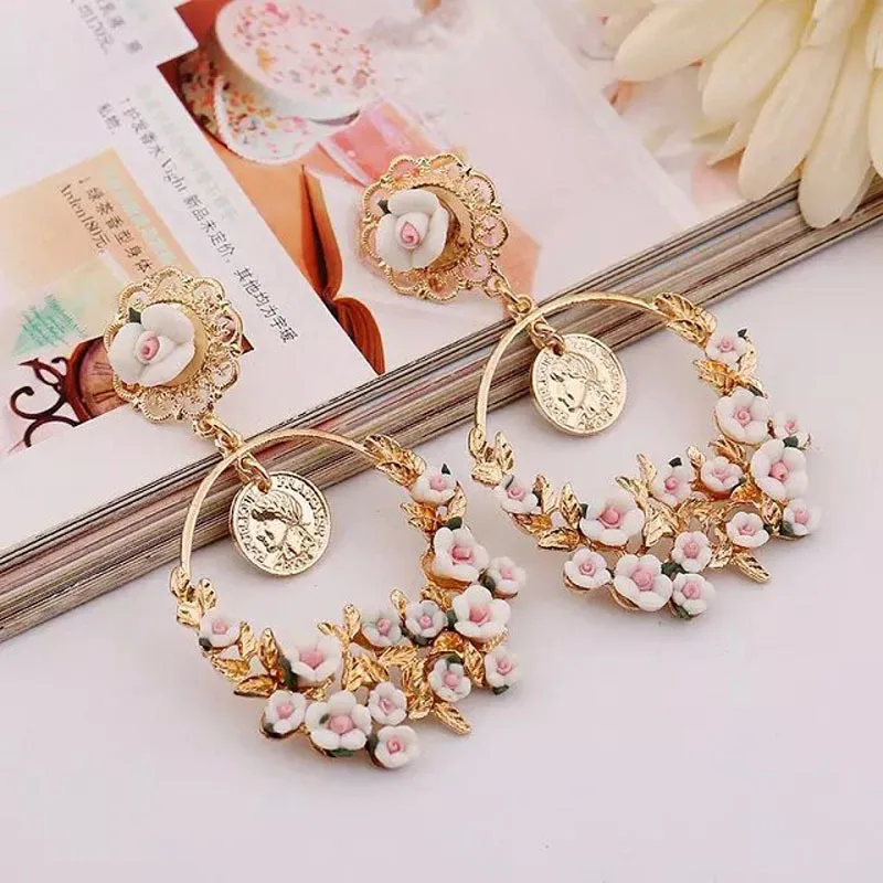 Новые дикие секционные серьги модные ювелирные изделия в стиле барокко золотые с