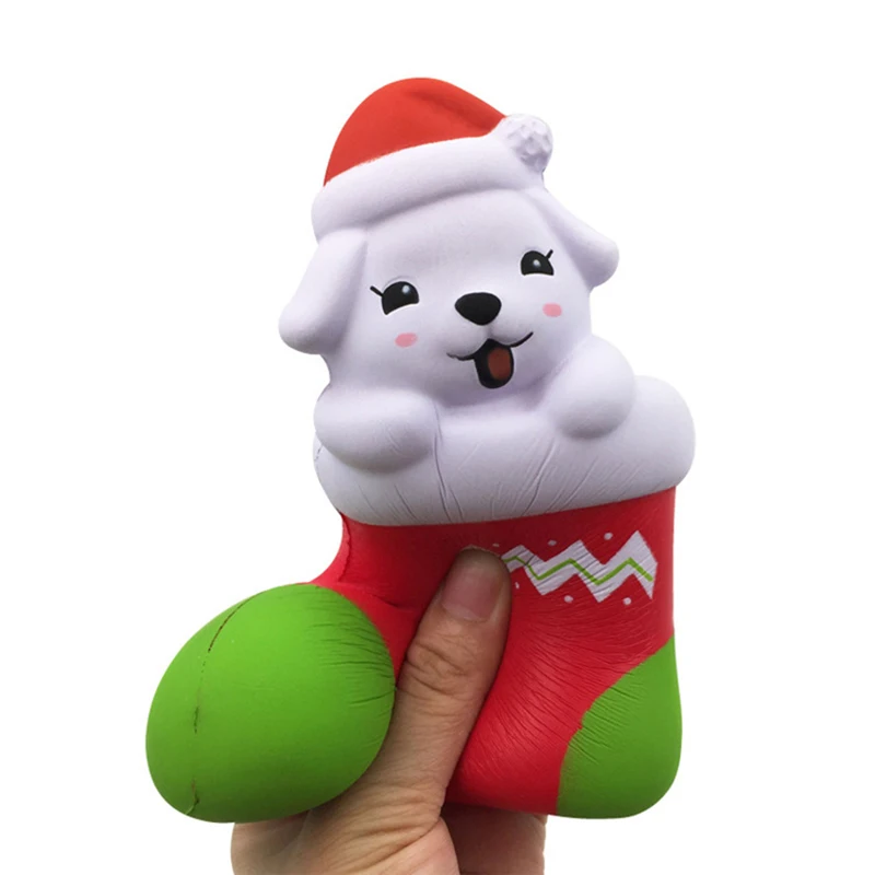 Squishy замедлить рост 15 см рождественские носки Собака kawaii мягкими Jumbo Распакуйте
