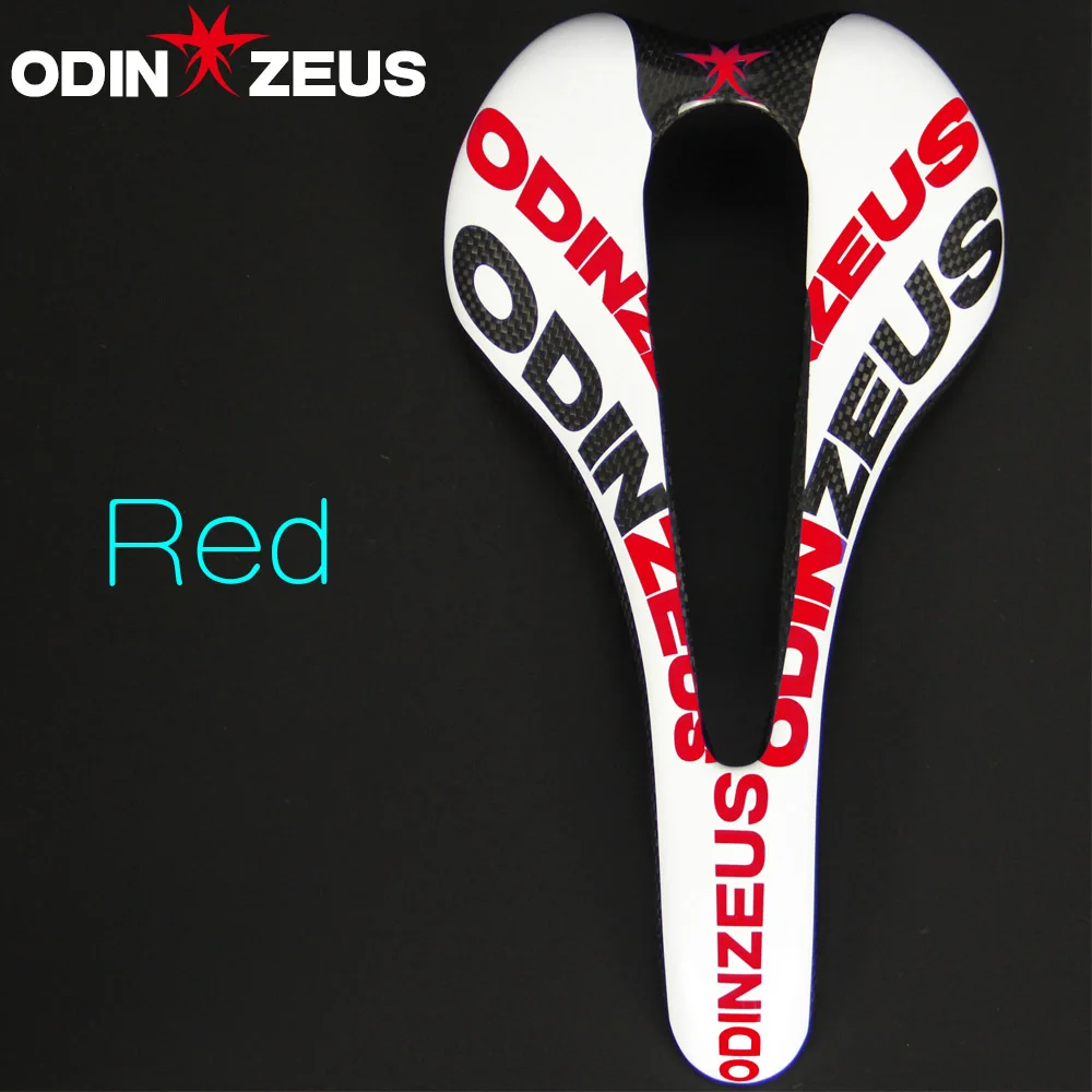 Gloss red OdinZeus горячая Распродажа новейшее красочное высокоуровневое горное велосипедное седло полностью из углеродного волокна удобное расширенное седло/дорожное/MTB велосипедное седло - Цвет: Gloss red