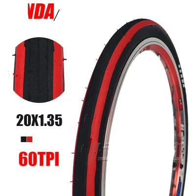 BlackRed 5 цветов 60TPI 20*1,35(32-406) велосипедная шина для BMX 2" Складные велосипедные шины 406 велосипедные части для езды на велосипеде - Цвет: BlackRed