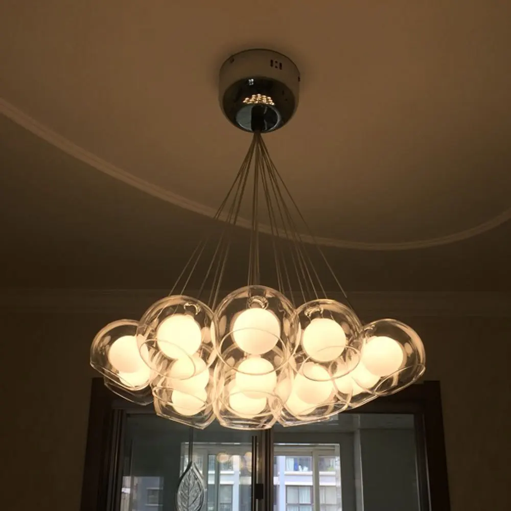 Современный стеклянный подвесной светильник Soapsuds для столовой романтическая