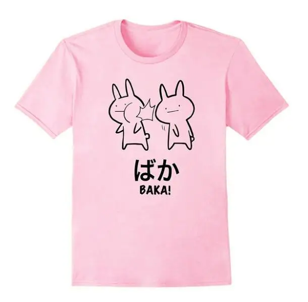 Забавная аниме Baka Rabbit Slap Baka японская мода Harajuku Kawaii хлопковая Футболка tumblr Графические футболки женская футболка летний топ