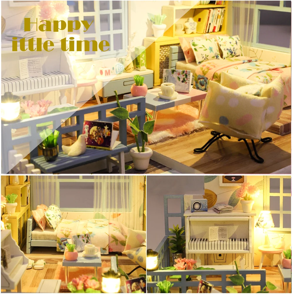 Cutebee Каса Кукольный дом миниатюрная мебель кукольный домик DIY Миниатюрные домики комната коробка театральные игрушки для детей Каса кукольный домик S03B