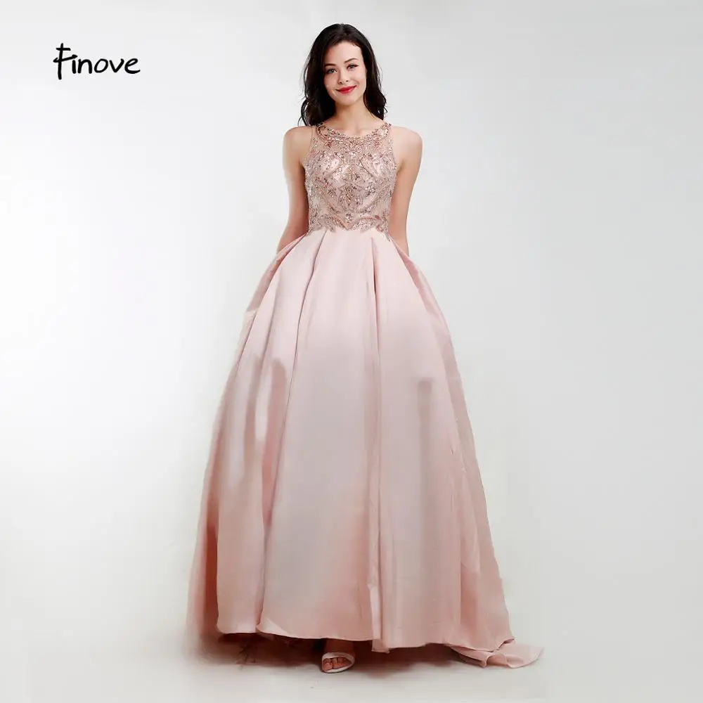 Finove Роскошные платья цвета шампань для выпускного вечера 2020 Robe de soiree с О образным