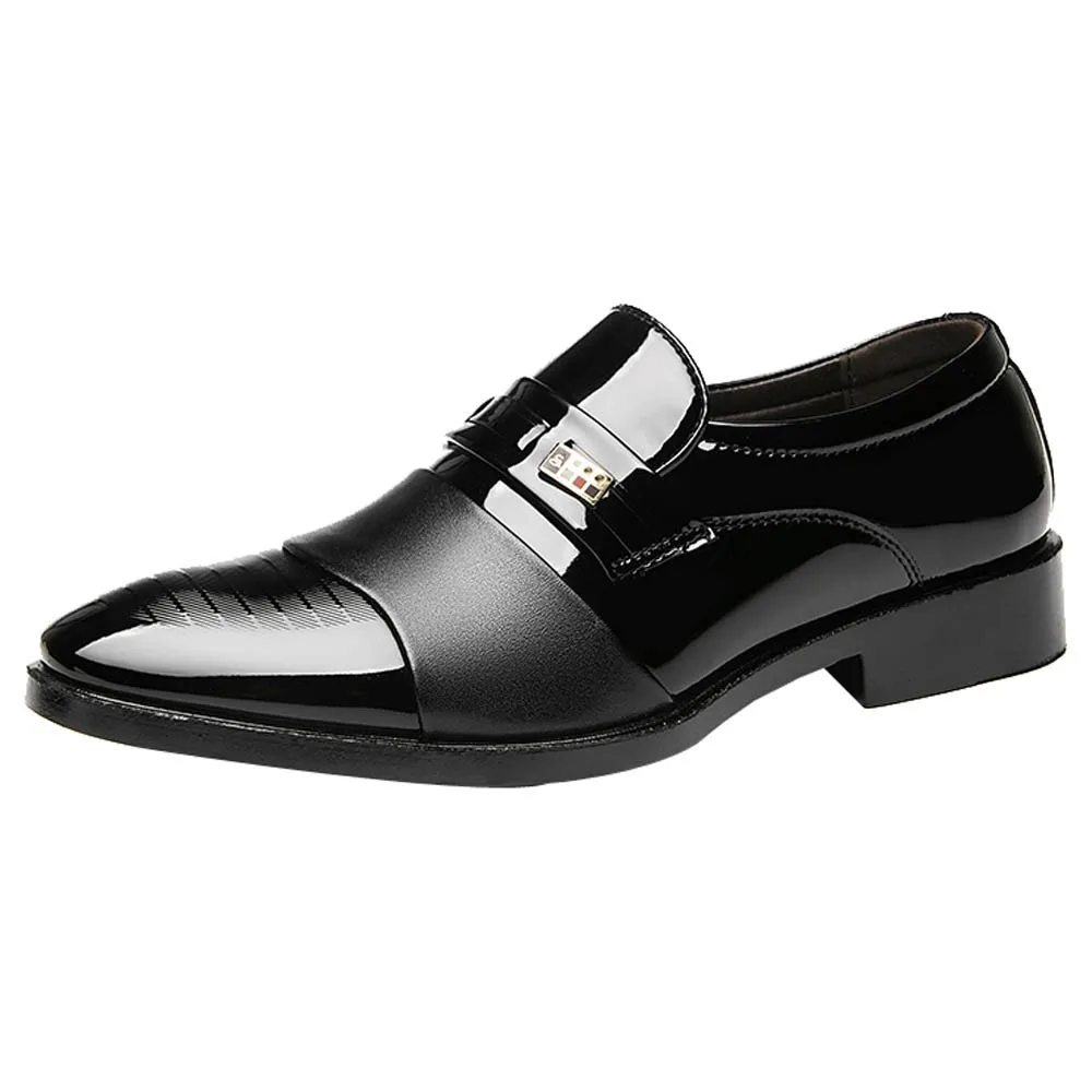 Мужские классические кожаные туфли Классические модельные без шнуровки с острым