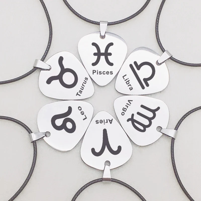 Креативное ожерелье с 12 знаками Зодиака Кулоны из нержавеющей стали черные