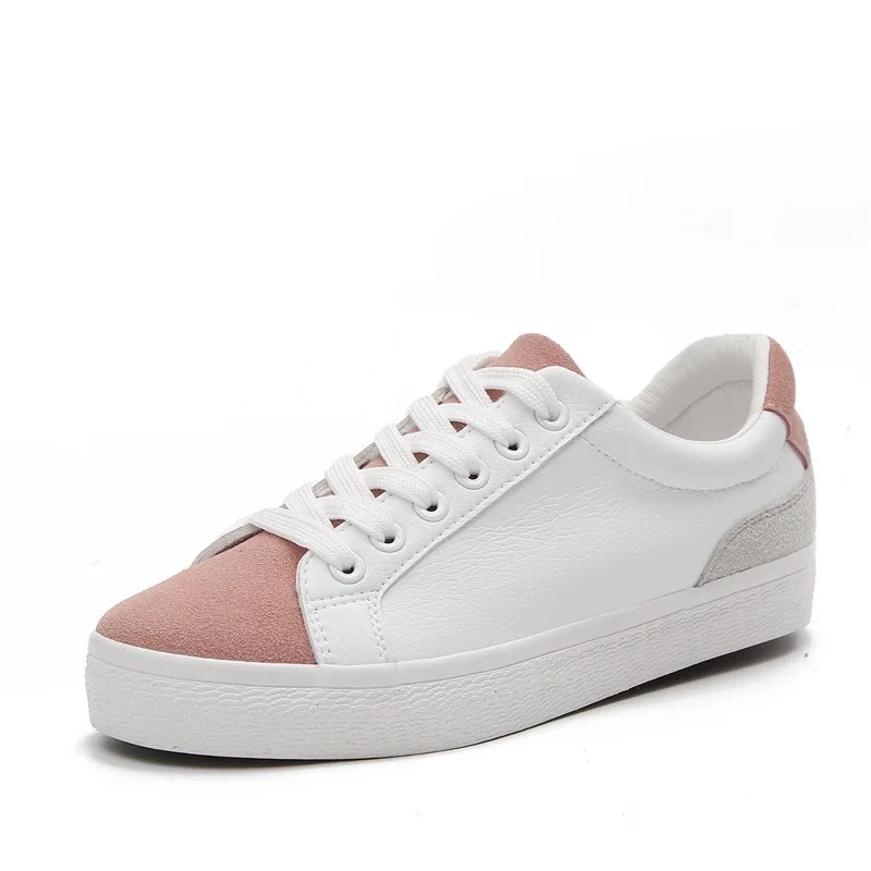 Новинка 2019 года сезон весна-осень белые туфли на шнуровке однотонные женские из