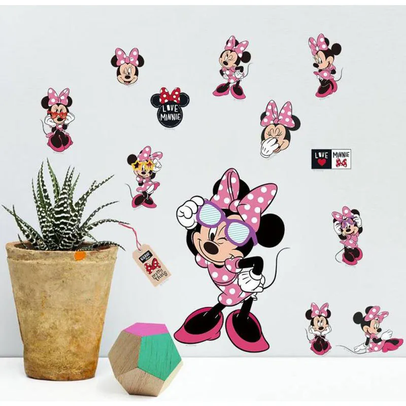 Современный мультфильм милый Микки Маус Минни детские наклейки на стены