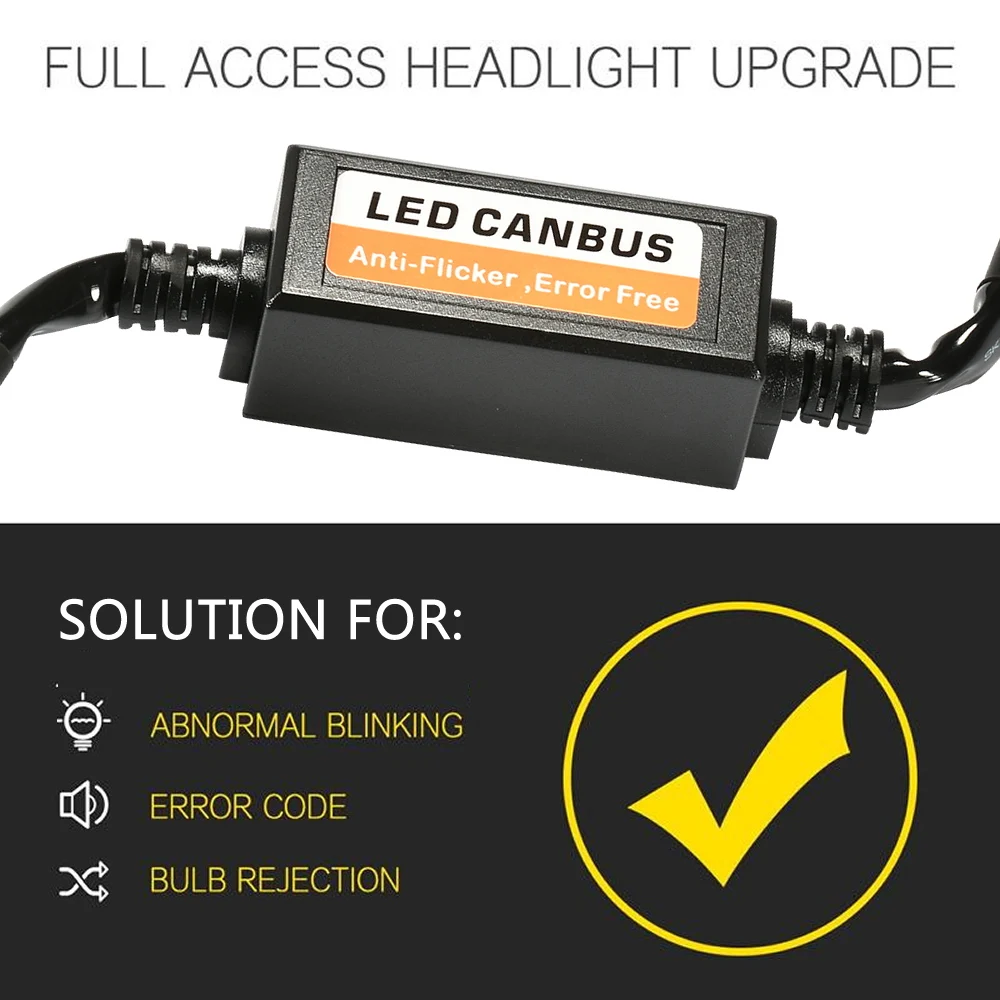 2 шт. светодиодный Canbus Ошибка декодера Бесплатная для лампы Фар H4 H7 H1 H11 9006 9007