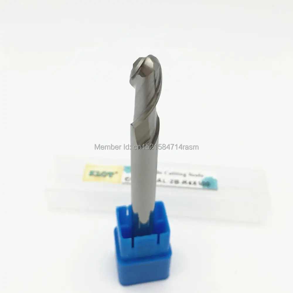 KLOT 2 шт. HRC50 твердосплавная Концевая фреза для алюминия R0.5 R0.75 R1 R1.25 R1.5 R1.75 R2 2-флейта