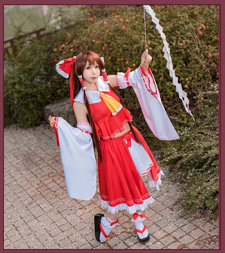 Косплей Love TouHou Project Hakurei Reimu, маскарадный костюм, красное платье для девочек, женское платье на Рождество, Хэллоуин