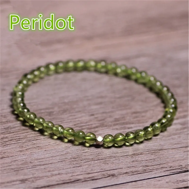 Peridot Хрустальный Браслет аметист розовый кварц Рутиловый лунный камень Малахит цитрин перидот Аквамарин гранат лазурит морганит - Цвет камня: Peridot