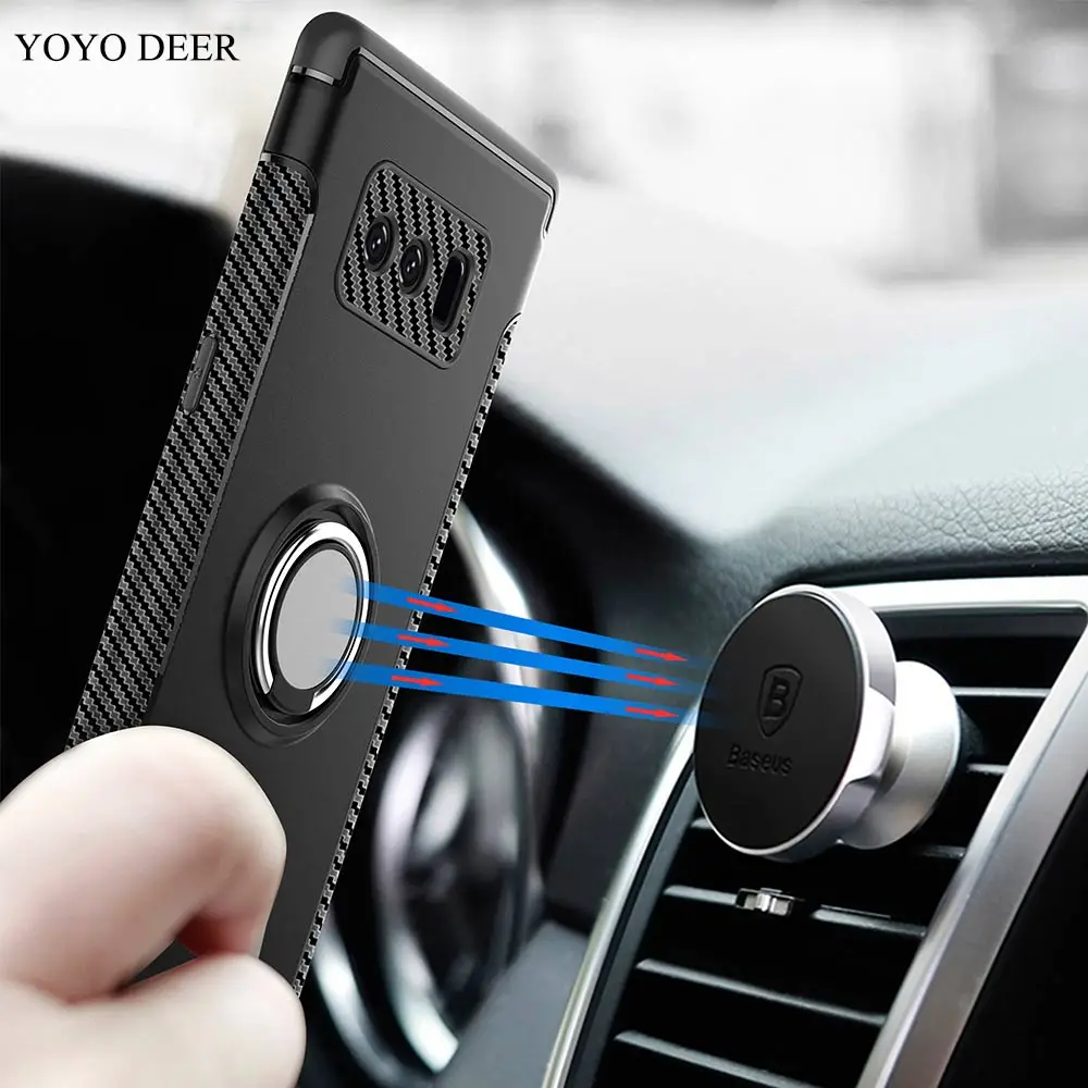 YOYO DEER Hybrid Case For Samsung Galaxy Note 8 Car Magnetic Holder Shockproof Cover Note8 Phone Cases |