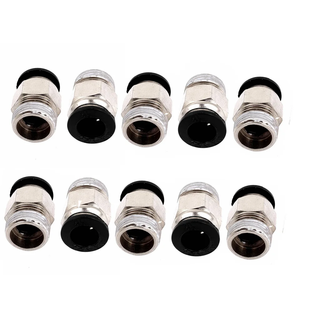 

10Pcs Pneumatic Fittings 10mm Tube to 3/8"BSPT Male Thread Straight Air Connector Convertor