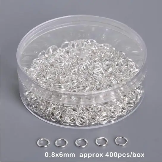 Silver 100-500 шт золотистого и серебряного цвета шкатулка для ювелирных изделий серьги крючки цепи кольца для прыжков бусина 9 букв шпильки для глаз Сделай Сам ювелирных изделий Изготовление - Цвет: Silver