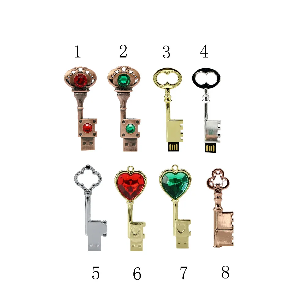 Флеш-накопитель с кристаллом 128 ГБ металлическое бронзовое сердце