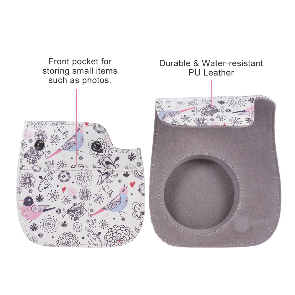 Andoer милый прекрасный ПУ кожаный защитный чехол для камеры с рисунком птицы