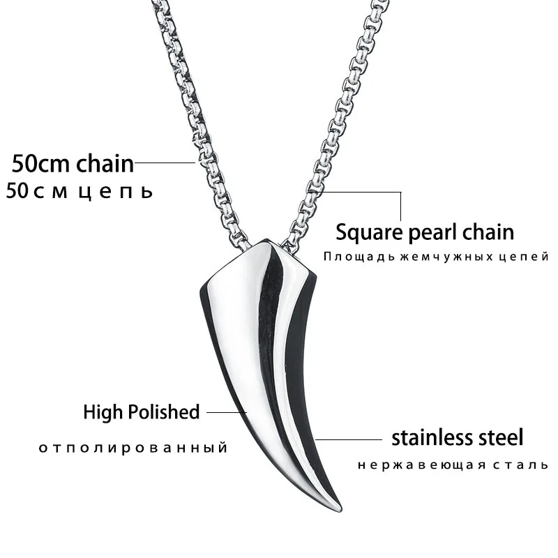 Stainless Steel ox Horn Pendant Necklace Men womens long Hiphop/Rock Style Charm jewelry | Украшения и аксессуары