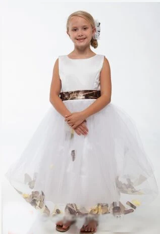 

free shipping 2017 new styles strap cute camo flower girl dresses pageant ball gowns long camouflage children evening gowns