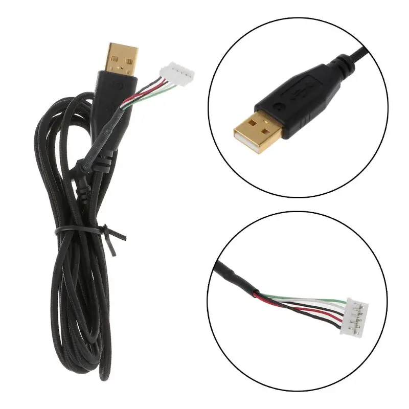 Новый Популярный прочный нейлоновый USB кабель для мыши с золотым покрытием