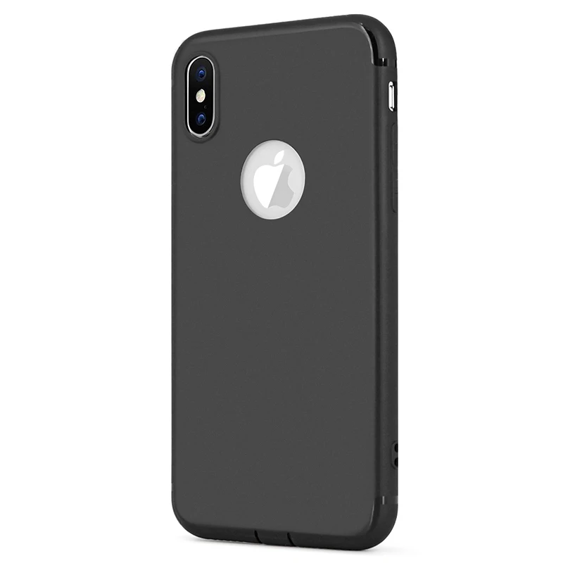 Тонкий чехол для iphone X XS MAX прозрачный черный из ТПУ с логотипом силиконовый 6 6s 8 7