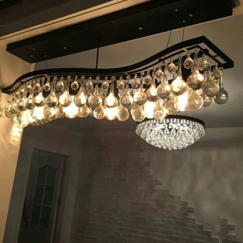 Американская Ретро Хрустальная Подвесная лампа светодиодный угольная