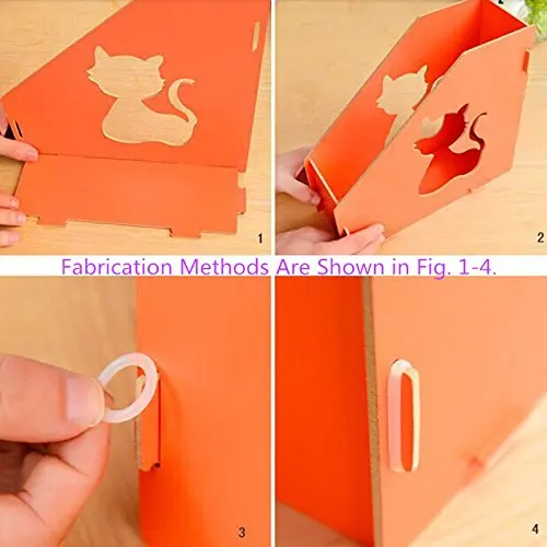 Многоцветный милый кот выдалбливают DIY деревянный журнальный держатель настольные книги Органайзер офисный файл коллектор
