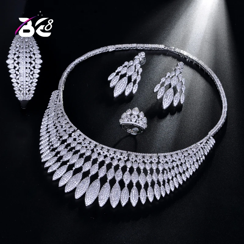 

Be 8 Luxury AAA Cubic Zirconia Bridal Jewelry Sets for Women 2018 Christmas Gift New 4pcs Jewelry Set Accessories S191