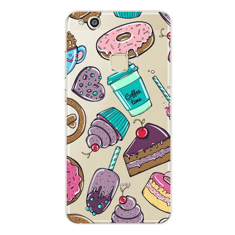 Soft Silicone Case for Huawei P 10 Lite Cute Printing Painted Back Cases Cover FOR Coque P10 lite 5.2&quot Bumper Capa |