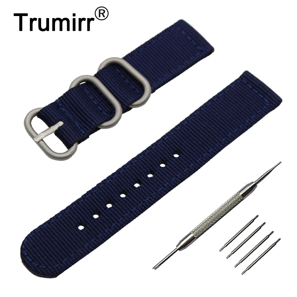 Ремешок для часов нейлоновый ремешок 22 мм + инструмент с галькой/стальной
