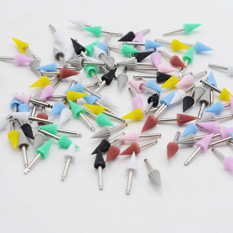 

1Box/100Pcs Polishing Cup Prophylaxis Silicone Colorful Rubber Tapered Polishing Prophy Cup Brush For Dental Handpieces