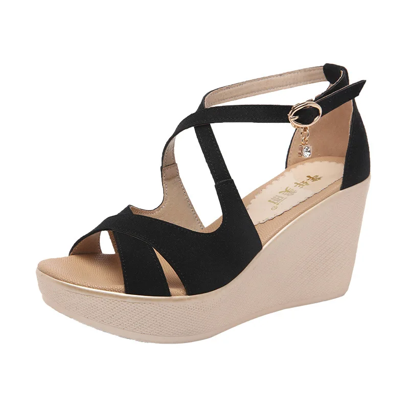 Сандалии из искусственной замши на платформе размера плюс 32 43 Женская обувь 2021 г.