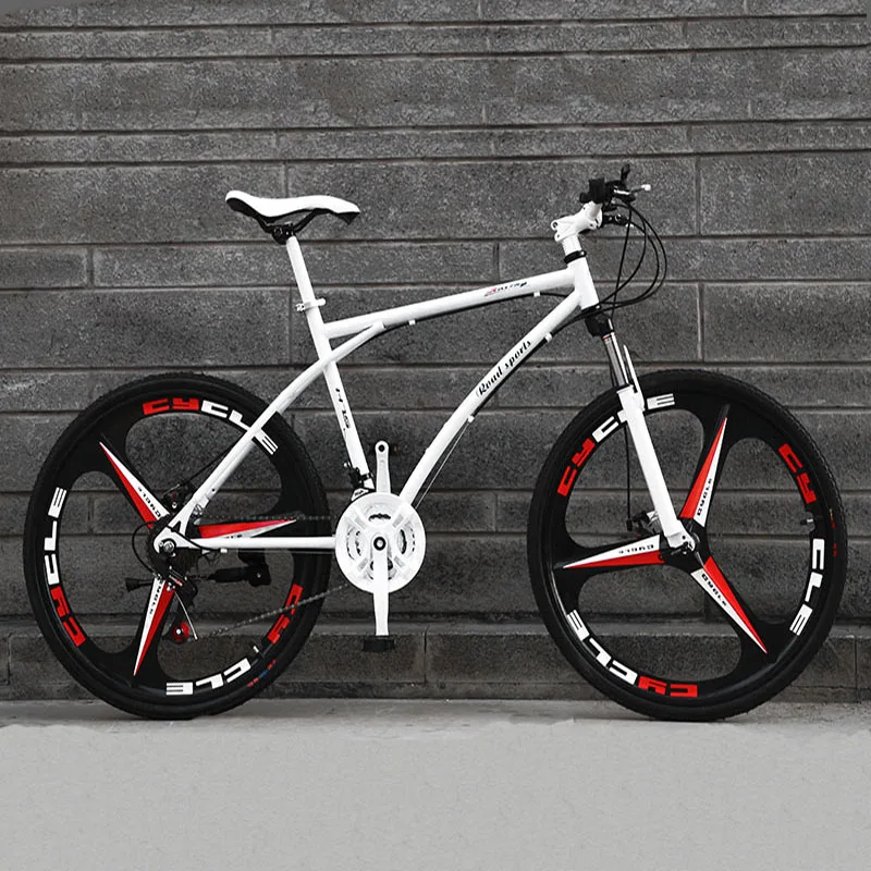 26-Inch Variable Speed Fast Flying Bicycle Men's Road Racing Double Disc Brake Solid Tire Shock Absorbing Adult Students |
