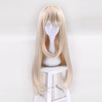 hight quality violet evergarden wig long wave blonde heat resistant synthetic hair perucas cosplay wigs wig cap