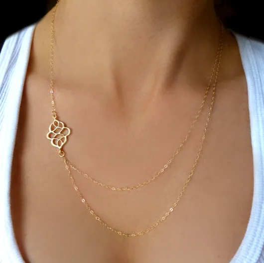 Лидер продаж модное Золотое многослойное ожерелье Звезда/крылья ангела/подвески